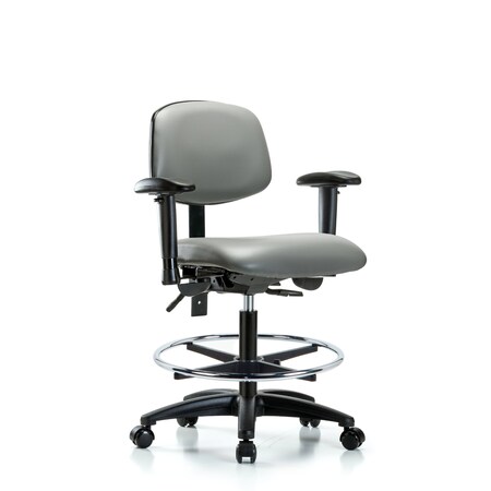 Blue Ridge Ergonomics Vinyl Chair, Vinyl, Adjustable Arms BR-VMBCH-RG-T0-A1-CF-RC-8840