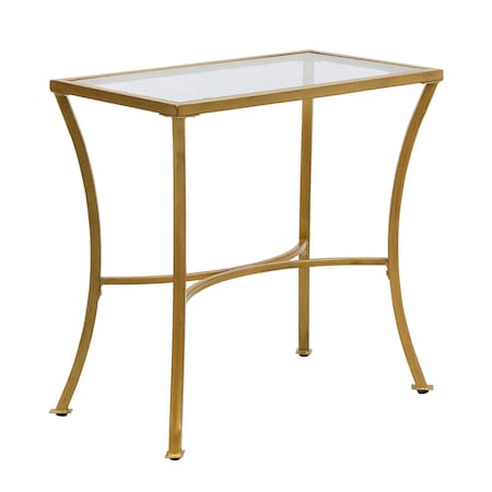 Homeroots 24" Antique Nickel Metal Round End Table 493244