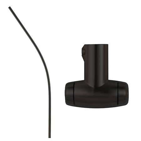 Geo 5' Curved Shower Rod with Flange Matte Black Finish GBA-SRC5F-MB