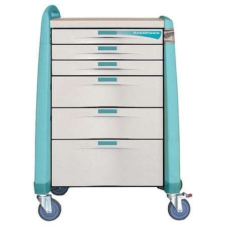 Capsa Healthcare Anesthesia Cart, 250 lb, Polymer, Assembled AM-AN-STD-ELOK-G