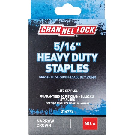 Channellock No. 4 Hvy Dty Narrow Crown Staple 5/16 In., 1250PK 314773