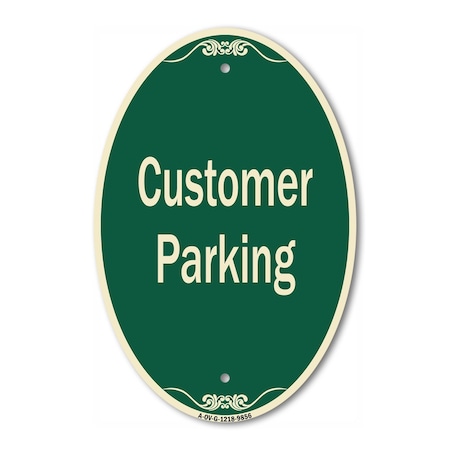 Signmission Customer Parking 2, 12 Inch X 18 Inch Designer, Heavy Gauge Aluminum A-OV-G-1218-9856