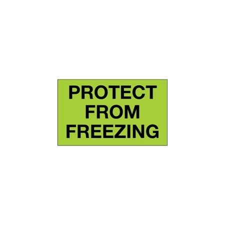 Bubblefast 3 x 5'' - ''Protect From Freezing'' Fluorescent Green Labels BFDL1329