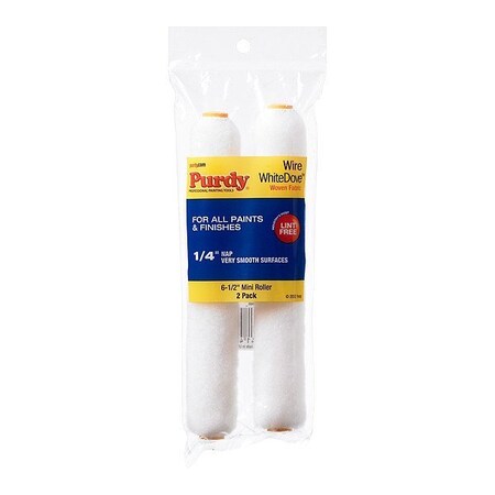 Purdy Paint Roller Cover, 1/4 Nap, 6.5in, PK2 14G605060
