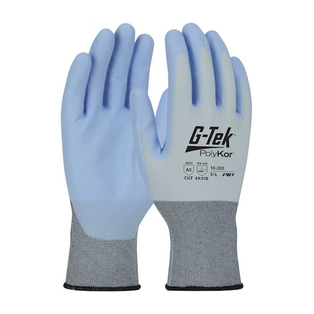 G-Tek Seamless Knit A2 PolyKor X7 Blended Glove w/NeoFoam Coated Grip on Palm&Fingers, Touchscreen, 12PK 5151