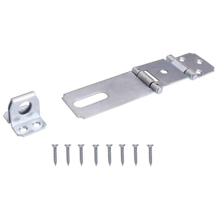 Prosource Safety Hasp, 3-1/2 in L, Steel, Zinc, 7/16 in Dia Shackle, Fixed Staple LR-136-BC3L-PS