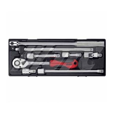 Jtc Auto Tools 1/2in x 8pcs Accessory Set with Soft-Grip Ratchet K4082