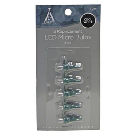 Noma Inliten 1120788 HW Cool White Micro LED Replacement Bulb, 5PK 151294