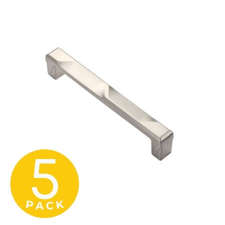 Sapphire Geiger Series 5 in. 128 mm Center-to-Center Modern Satin Nickel Cabinet Hardware Handle/Pull, 5PK SP-3771-128-SN-5