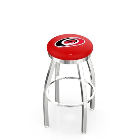 Holland Bar Stool Co 25" Chrome Carolina Hurricanes Swivel Bar Stool, Accent Ring L8C2C25CarHur