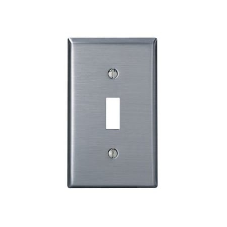 Leviton Switch Wallplate, Standard Size, Gang 1, Brushed Stainless Steel 84001