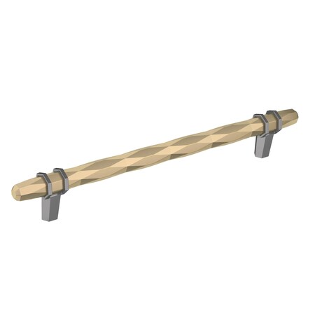 Amerock London 8 in 203 mm Center-to-Center Golden Champagne/Black Chrome Cabinet Pull BP36663BBZBCR