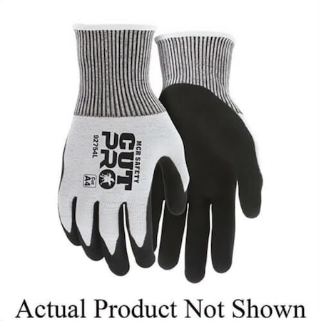 Mcr Safety Cut Work Gloves, X-Large, Sandy Nitrile Foam Coating, Knit Wrist Cuff, Resists: Abrasion 92754XL