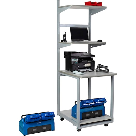 Global Industrial Mobile Powered Workstation w/ 4 Swappable LiFePO4 Batteries 651317GY4S
