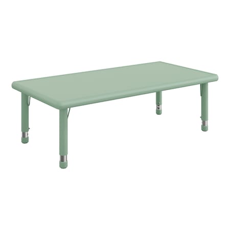 Flash Furniture Commercial Plastic Adjustable Height Classroom Activity Table-Sage, 48x24 YU-YCX-001-2-RECT-TBL-SAGE-GG