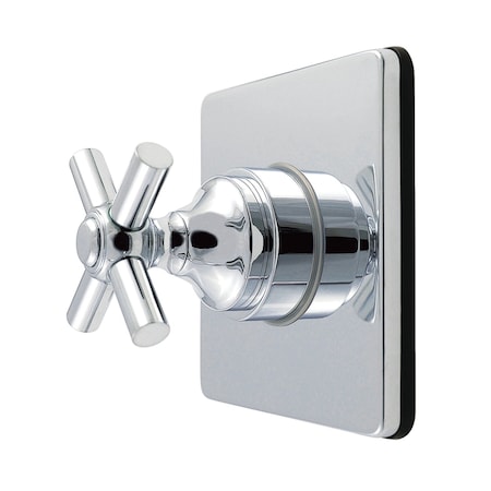 Kingston Brass Single-Handle Six-Way Diverter Valve with Square Trim Kit, Polished Chrome KS4041EX