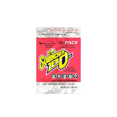 Sqwincher Sugar Free Sports Drink Mix Liquid Concentrate 0.6 oz., Fruit Punch, Pk50 159015501