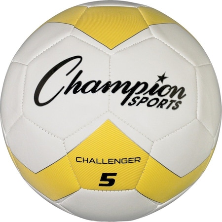 Champion Sports CH5YL Challenger Series Soccer Ball; Yellow & White - Size 5 CH5YL