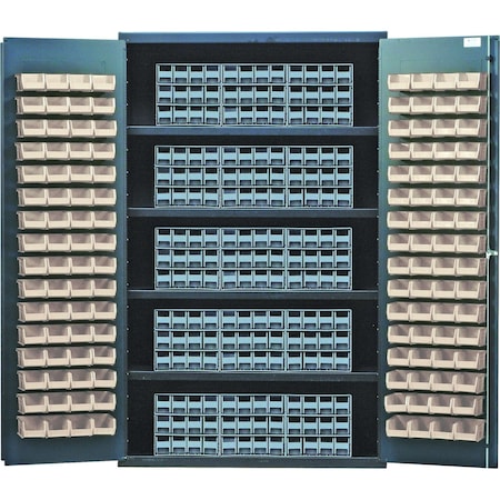 Quantum Storage Systems BEIGE SPECIALTY CABINET W/15 QIC'S &128 CLEAR BINS QSC-BG-QIC122CL