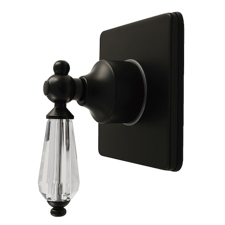 Kingston Brass Single-Handle Six-Way Diverter Valve with Square Trim Kit, Matte Black KS4040WLL