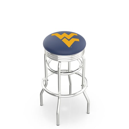 Holland Bar Stool Co 25" Chrome 2-Ring West Virginia Swivel Bar Stool, Accent Ring L7C3C25WestVA