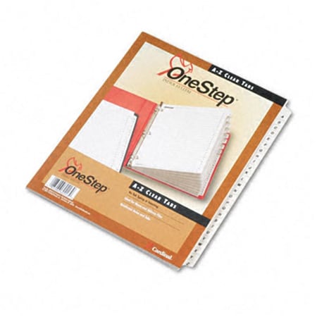 Cardinal Traditional Onestep Index System 26-Tab A-Z Letter White 26 per Set 60213