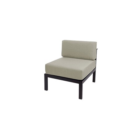 Bfm Seating Belmar Armless Middle Sofa Section with Sunbrella cushions, Sand Black Frame PH6101BL-M-14106