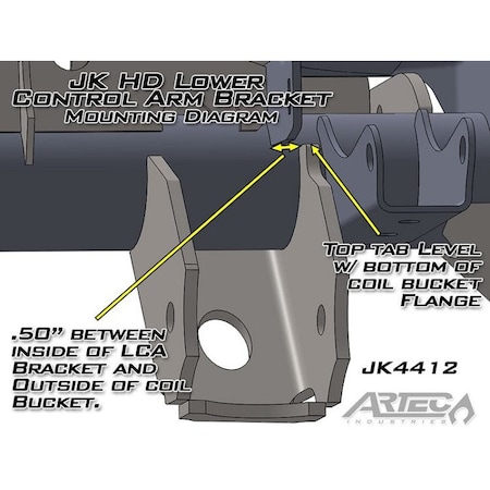 Artec Industries JK FRONT AXLE LCA BRACKETS (PAIR) JK4412