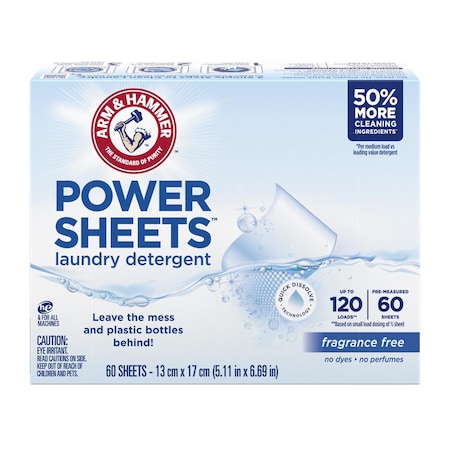 Arm & Hammer No Scent Detergent Sheets 60 ct 1 pk 00368