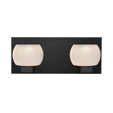 Besa Lighting Besa, Keno Vanity, White Sand, Black Finish, 2x60W G9 base 2WF-KENOWH-BK