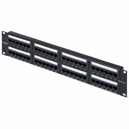 Startech.Com 48-PORT 2U CAT6 UTP PATCH PANEL SUPPORTS 10/100/1000 ETHERNET; FITS STANDARD 19I CPANEL48