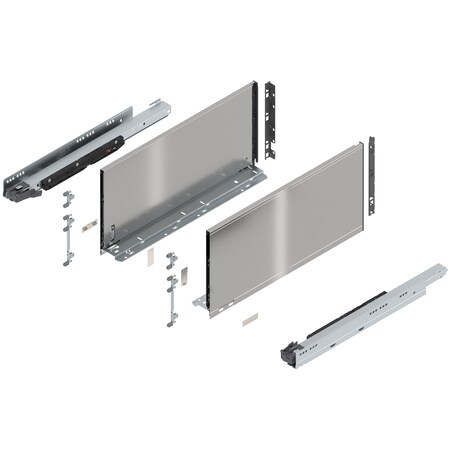Blum 20in. F Height Legrabox Stainless Drawer Set, 170 Lbs Weight Rating 773F50S0I