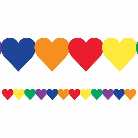 Hygloss Products Multi-Color Hearts Border, 36 Feet/Pack, PK6 33626