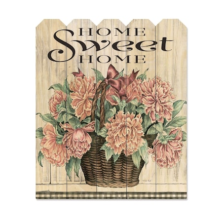 Homeroots Home Sweet Home Peonies Unframed Print Wall Art 407495