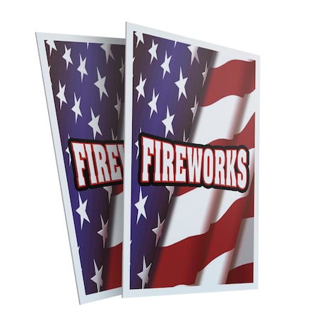 Signmission Fireworks, Plastic Signs Only 24 Inch x 36 Inch, Corrugated Plastic, 2PK CSB-2436-2PACK-Fireworks