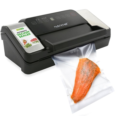 Nutrichef Automatic Food Vacuum Sealer with Double Sealing Function, Electric Air Sealing System for Dry PKVS90BK