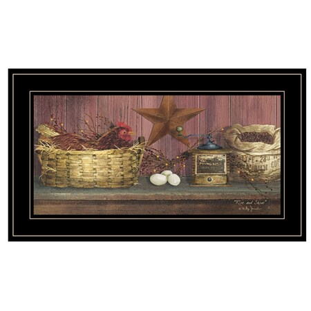 Homeroots Rise and Shine 2 Black Framed Print Wall Art 404472