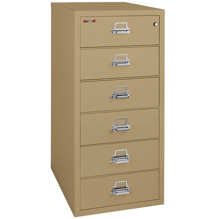 Fireking 6 Drawer, 1 Hr Fire, Vertical, 25" wide for Card Check & Notes Sand 6-2552-CSA