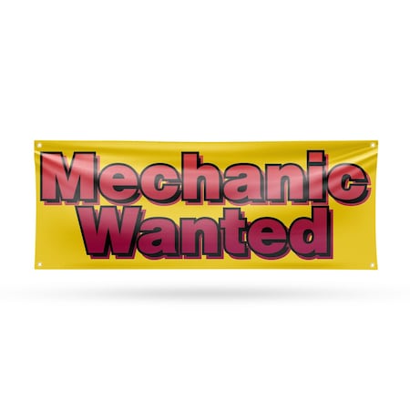 Signmission Mechanic Wanted, 18 Inch x 48 Inch, Vinyl Banner B-30734