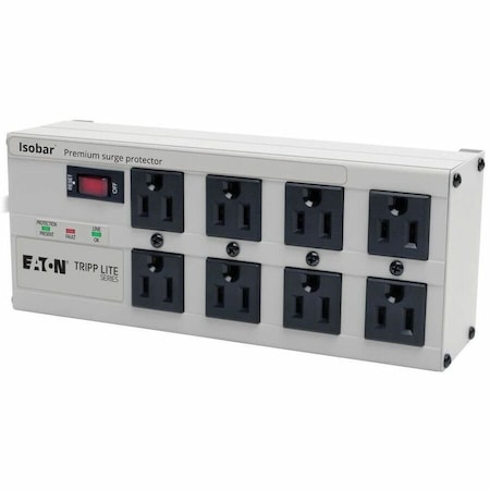 Tripp Lite Power Strip, Surge, 8 5-15R, 5-15P, 12 ft., Light Gray ISOTEL8 ULTRA