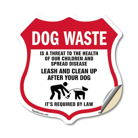 Signmission Dog Poop Shield Sign Dog Waste Is A Thre, 12 Inch X 12 Inch, Vinyl Decal SHI-D-12-374