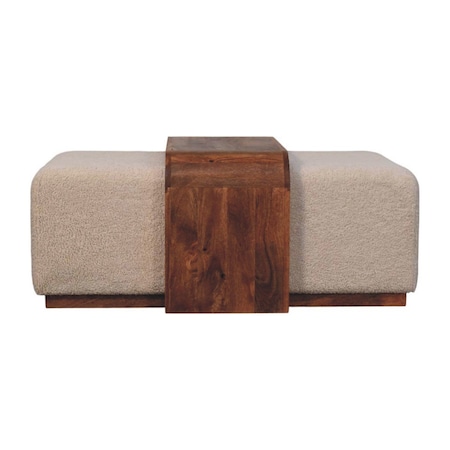 Homeroots 43in Brown and Solid Wood Storage Bench With Cabinet 718253