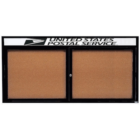 Aarco Illuminated Enclosed Bulletin Board w/ Header Black Powder Coated Al Frame, 36''Hx72''W DCC3672RHIBK