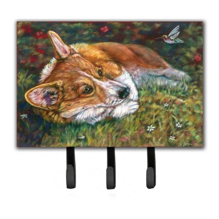 Carolines Treasures Corgi Pastel Hummingbird Leash and Key Holder 7326TH68