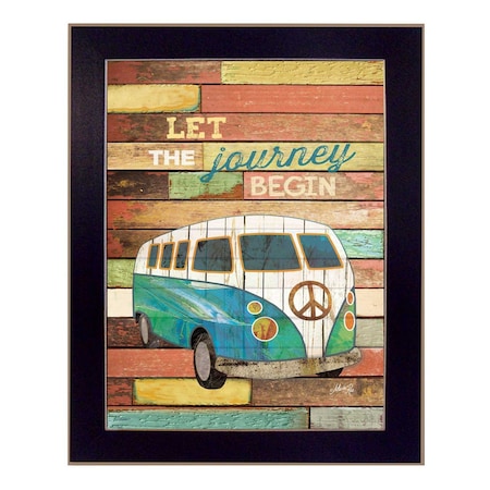 Homeroots Let the Journey Begin Black Framed Print Wall Art 405184