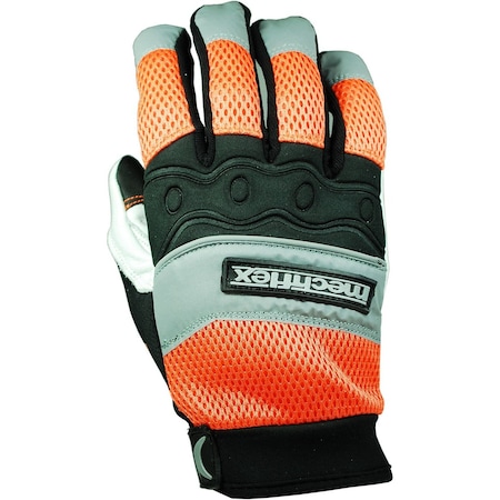 Chicago Protective Apparel Mechflex Mx-80 Hi-Visibility Goat Grain Mechanic'S Gloves, 2Xl, PR MX80XXL