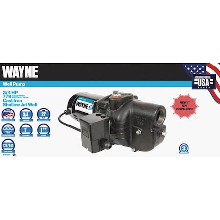 Wayne 3/4 HP Shallow Well Jet Pump SWS75