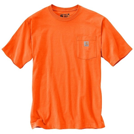 Carhartt Men's Pocket T-Shirt, 100% Cotton, Pullover, 1 Pocket(s), Orange, XL K87-BOGXLTLL