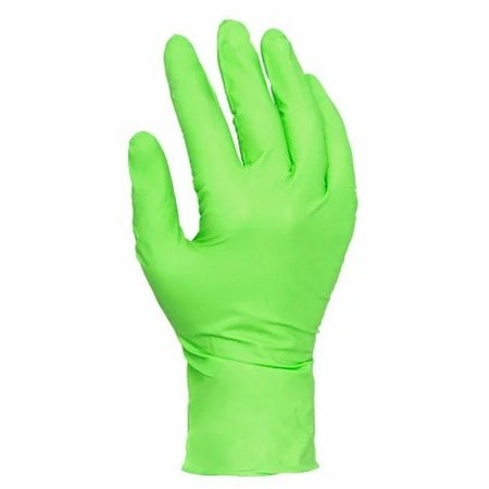 Safety Zone Nitrile Powder Free 7 mil Exam Gloves - Lime Green, Lrg - Box of 100 GL-NG107FL