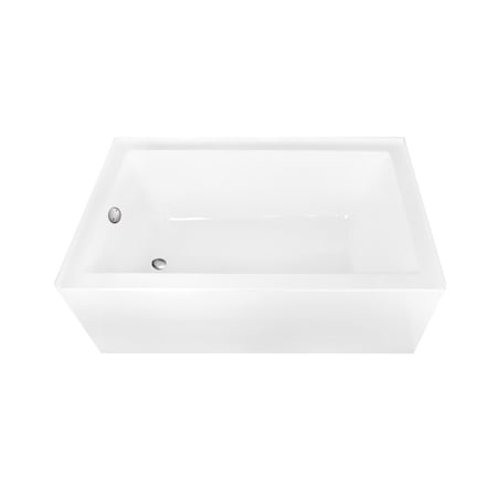 Kingston Brass 60-Inch Acrylic Rectangular 3-Wall Alcove Tub Combo with Waste and Overflow Drain, Left Hand Drain CVTAP603622L8